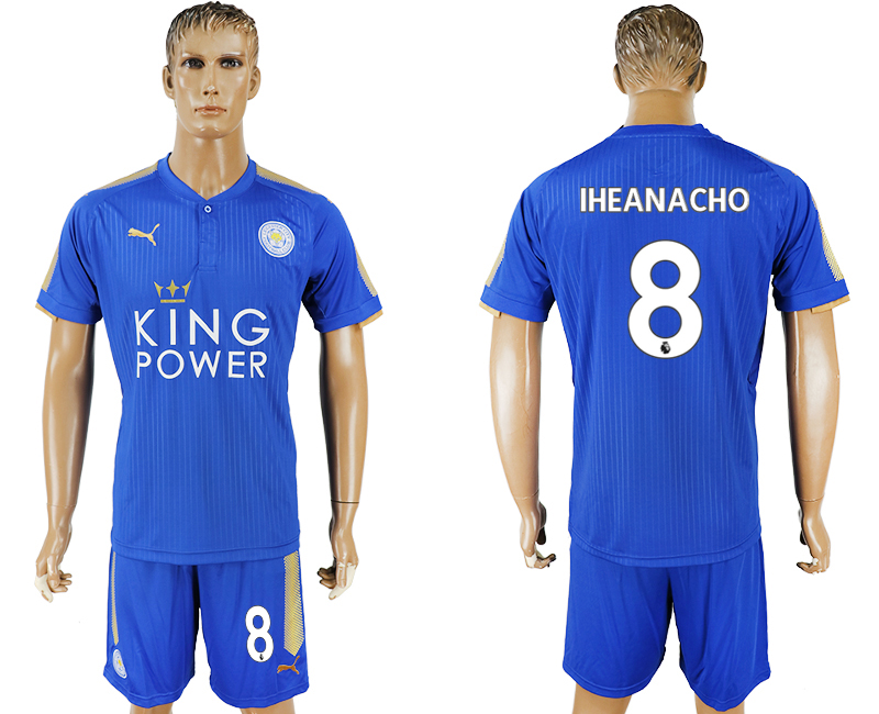 2017-18 Leicester City 8 IHEANACHO Home Soccer Jersey