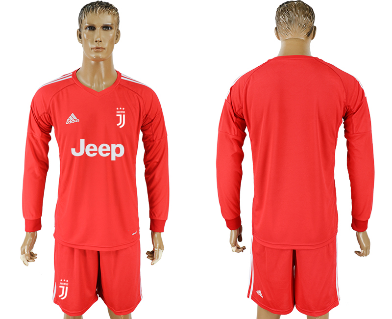 2017-18 Juventus Red Long Sleeve Goalkeeper Soccer Jersey