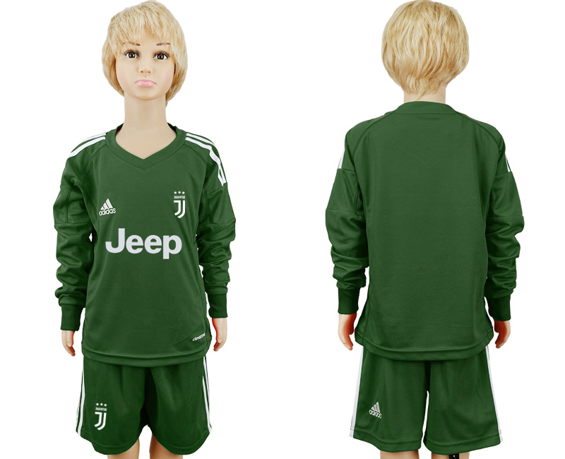 2017-18 Juventus Military Green Youth Goalkeeper Soccer Jersey