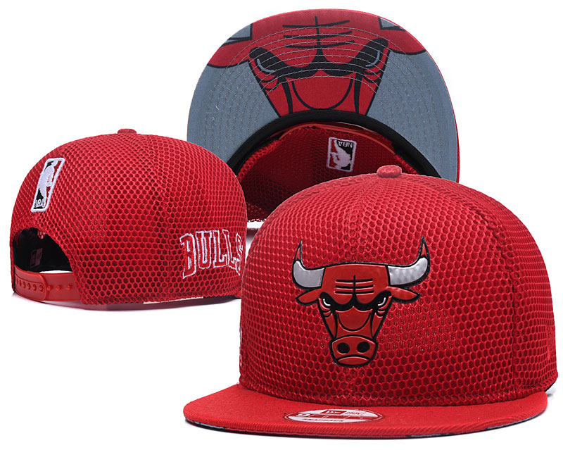 Bulls Team Logo Red Snapback Adjustable Hat GS