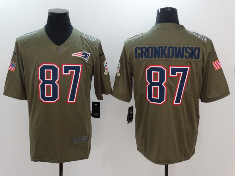 Nike Patriots 87 Rob Gronkowski Olive Salute To Service Limited Jersey