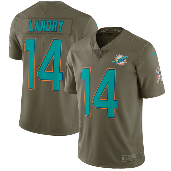 Nike Dolphins 14 Jarvis Landry Youth Olive Salute To Service Limited Jersey