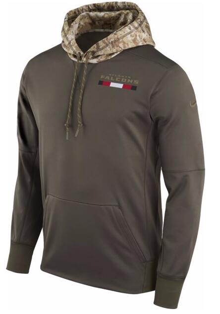 Atlanta Falcons Nike Salute to Service Sideline Therma Pullover Hoodie Olive