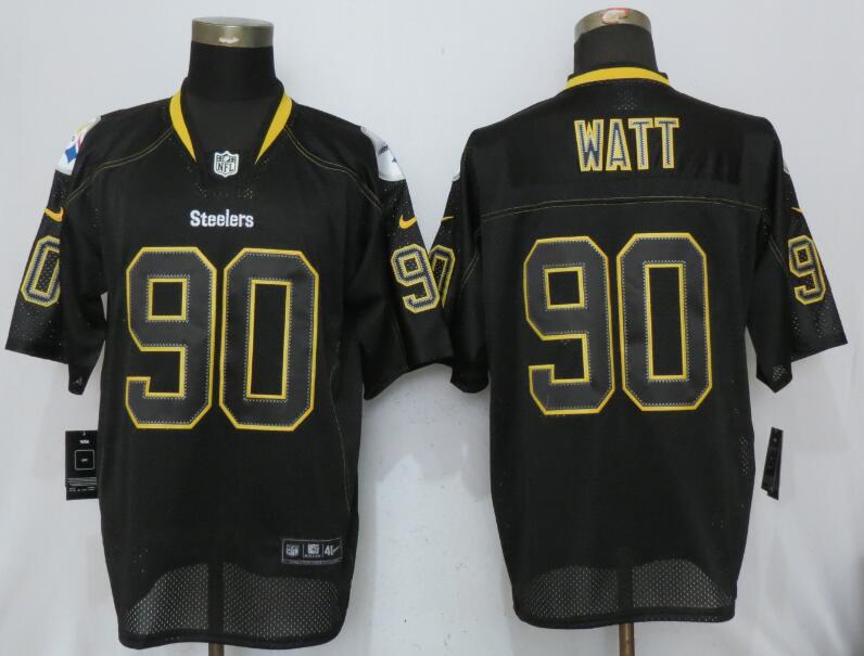 Nike Steelers 90 T.J. Watt Lights Out Black Elite Jersey
