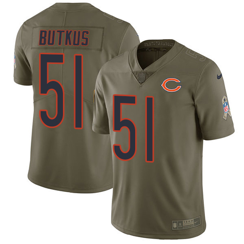 Nike Bears 51 Dick Butkus Olive Salute To Service Limited Jersey