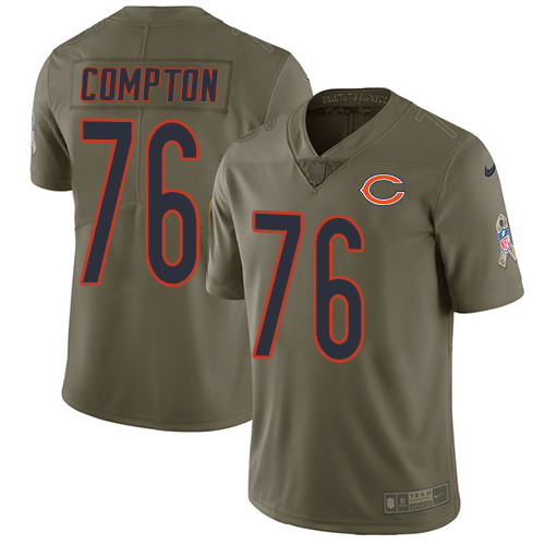 Nike Bears 76 Tom Compton Olive Salute To Service Limited Jersey