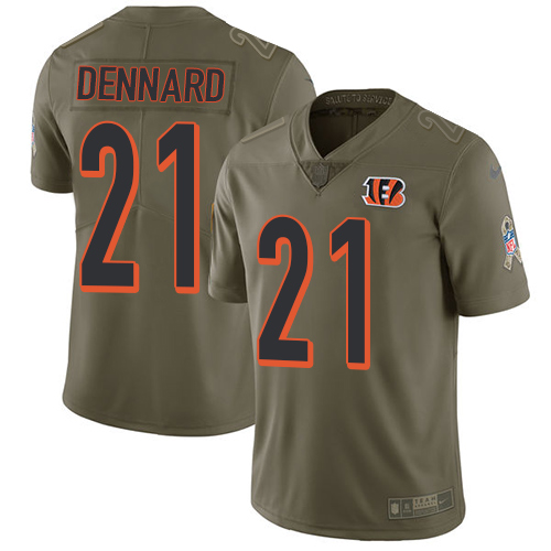 Nike Bengals 21 Darqueze Dennard Olive Salute To Service Limited Jersey