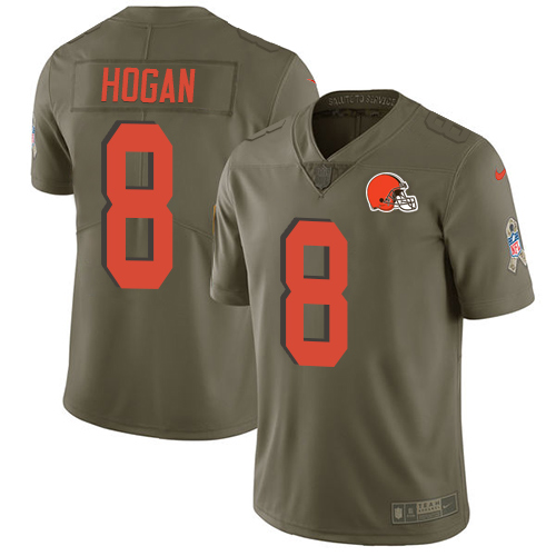 Nike Browns 8 Kevin Hogan Olive Salute To Service Limited Jersey