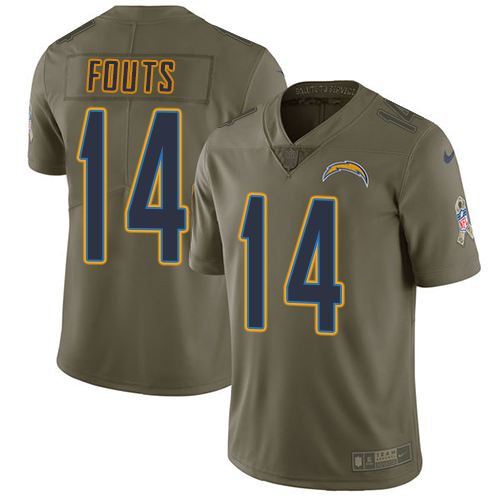Nike Chargers 14 Dan Fouts Olive Salute To Service Limited Jersey