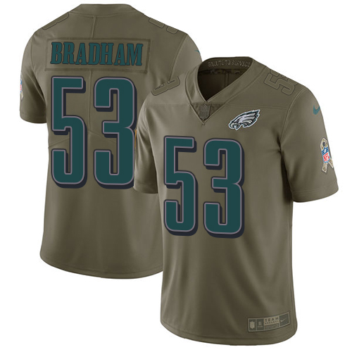 Nike Eagles 53 Nigel Bradham Olive Salute To Service Limited Jersey