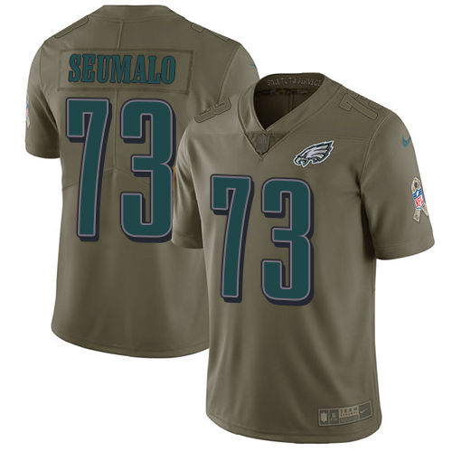 Nike Eagles 73 Isaac Seumalo Olive Salute To Service Limited Jersey