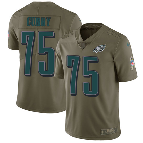 Nike Eagles 75 Vinny Curry Olive Salute To Service Limited Jersey