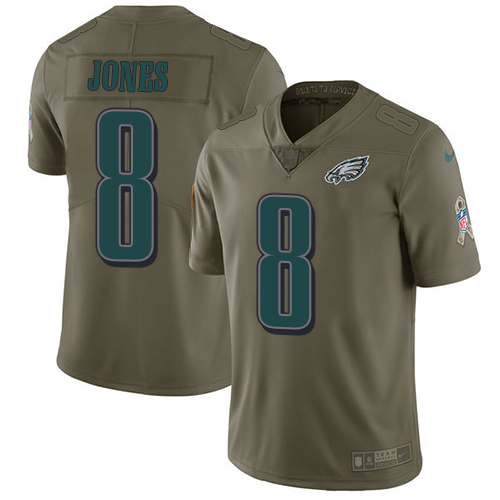 Nike Eagles 8 Donnie Jones Olive Salute To Service Limited Jersey