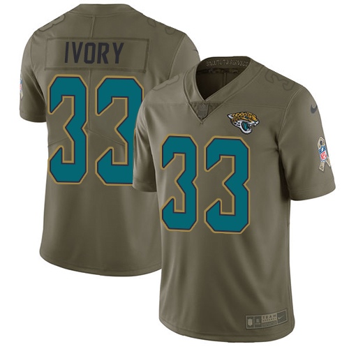 Nike Jaguars 33 Chris Ivory Olive Salute To Service Limited Jersey