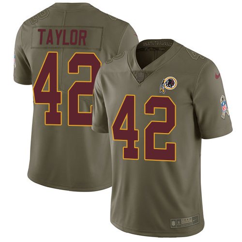 Nike Redskins 42 Charley Taylor Olive Salute To Service Limited Jersey