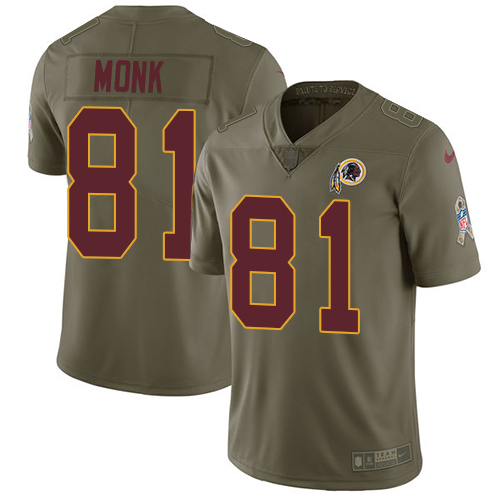 Nike Redskins 81 Art Monk Olive Salute To Service Limited Jersey