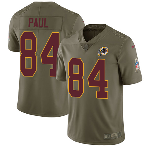 Nike Redskins 84 Niles Paul Olive Salute To Service Limited Jersey