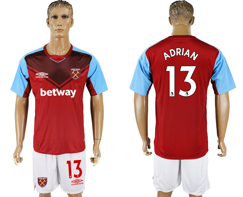 2017-18 West Ham United 13 ADRIAN Home Soccer Jersey
