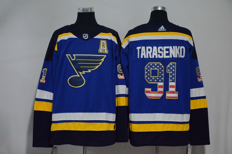 Blues 91 Vladimir Tarasenko Blue USA Flag Adidas Jersey