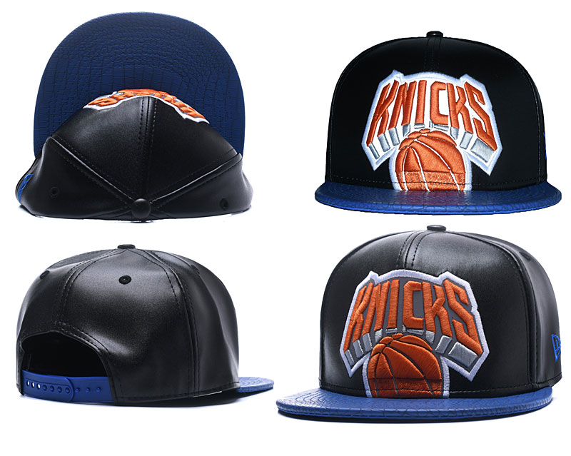 Knicks Team Logo Black Reflective Snapback Adjustable Hat GS