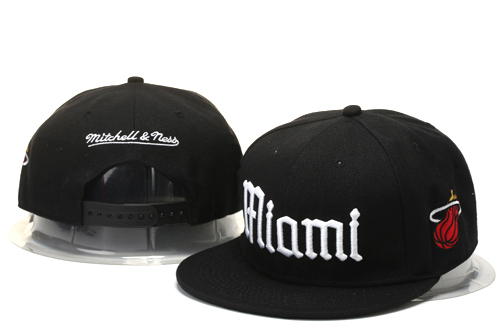 Heat Team Logo Black Mitchell & Ness Adjustable Hat YS