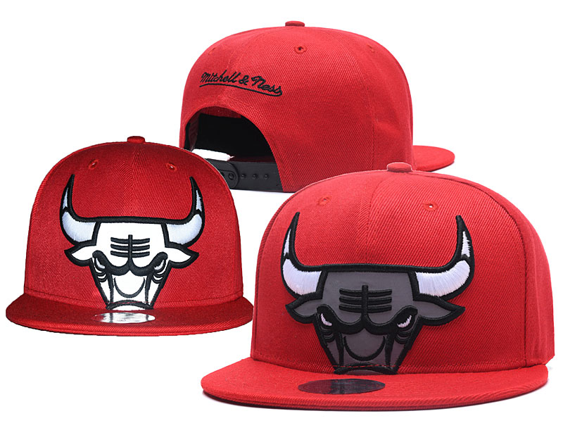 Bulls Team Logo Red Reflective Snapback Adjustable Hat GS