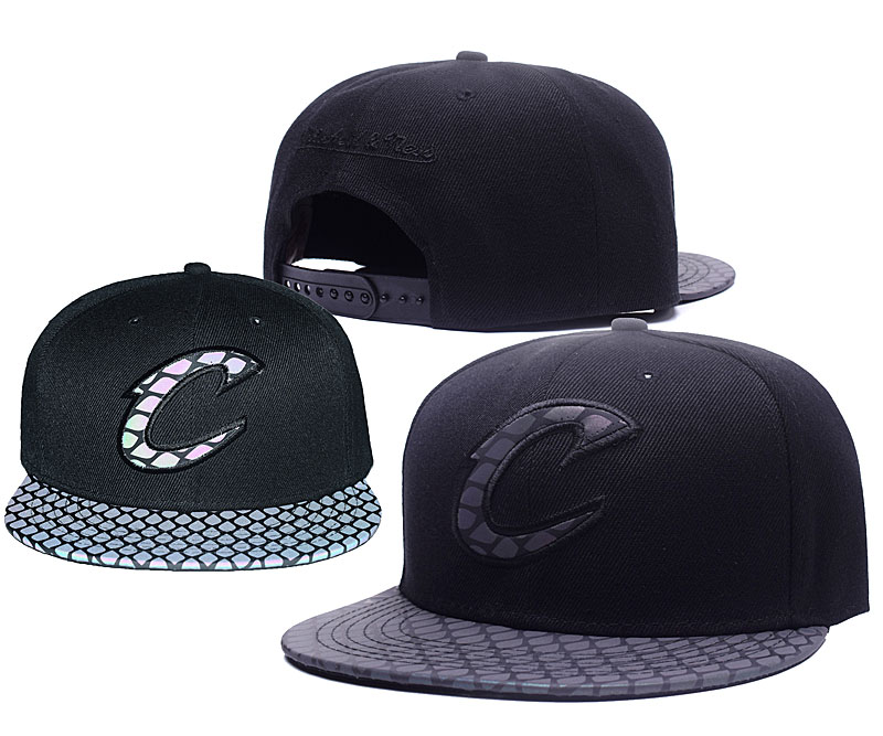 Cavaliers Team Logo Reflective Black Snapback Adjustable Hat GS