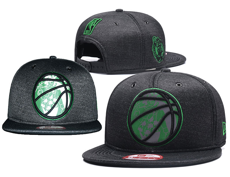 Celtics Team Logo Reflective Dark Gray Snapback Adjustable Hat GS