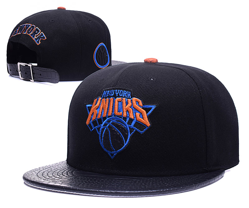 Knicks Fresh Logo Black Snapback Adjustable Hat GS