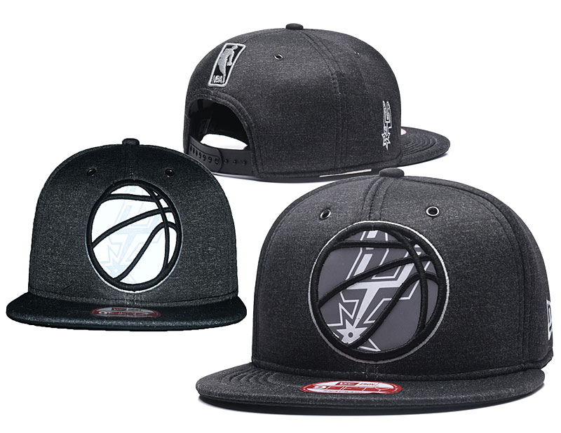 Spurs Team Logo Reflective Black Snapback Adjustable Hat GS