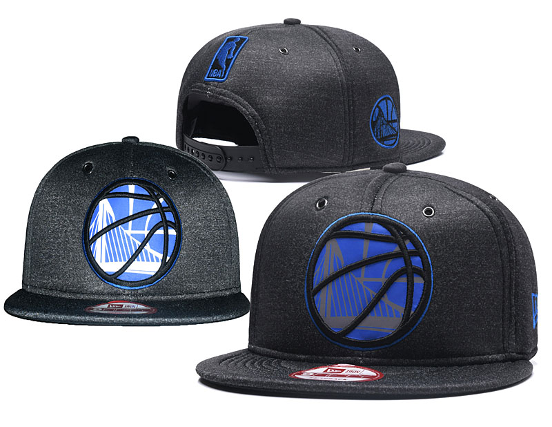 Warriors Team Logo Reflective Dark Gray Snapback Adjustable Hat GS