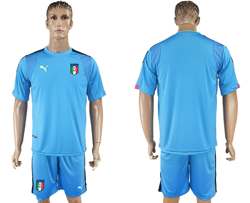 2017-18 Italy Lake Blue Goalkeeper Soccer Jersey