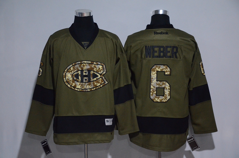 Canadiens 6 Shea Weber Olive Green Salute to Service Reebok Jersey