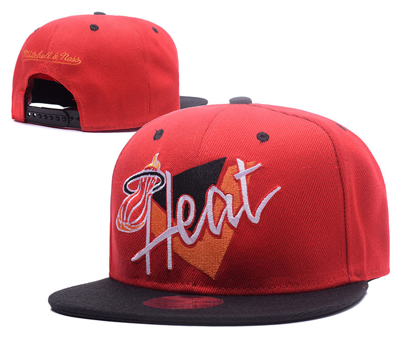 Heat Team Logo Red Mitchell & Ness Adjustable Hat GS2
