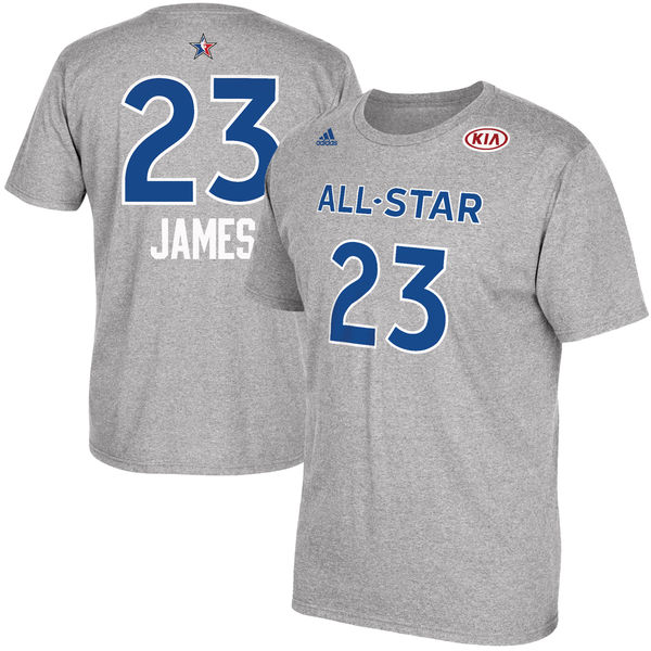 Men's LeBron James adidas Gray 2017 All-Star Game Name & Number T-Shirt