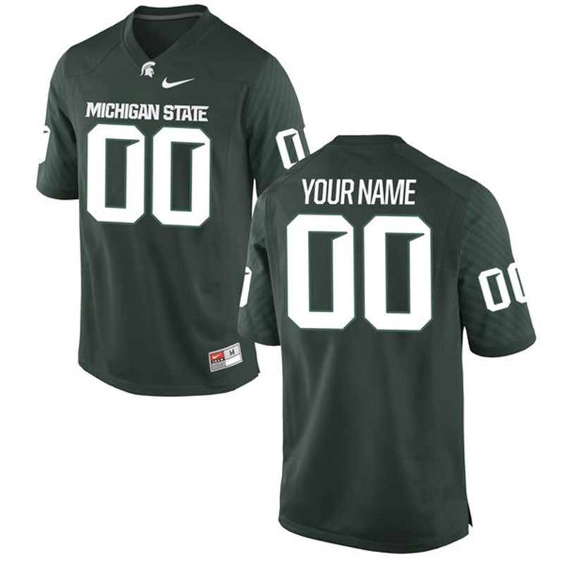 Michigan State Spartans Green Men's Customized College Jersey