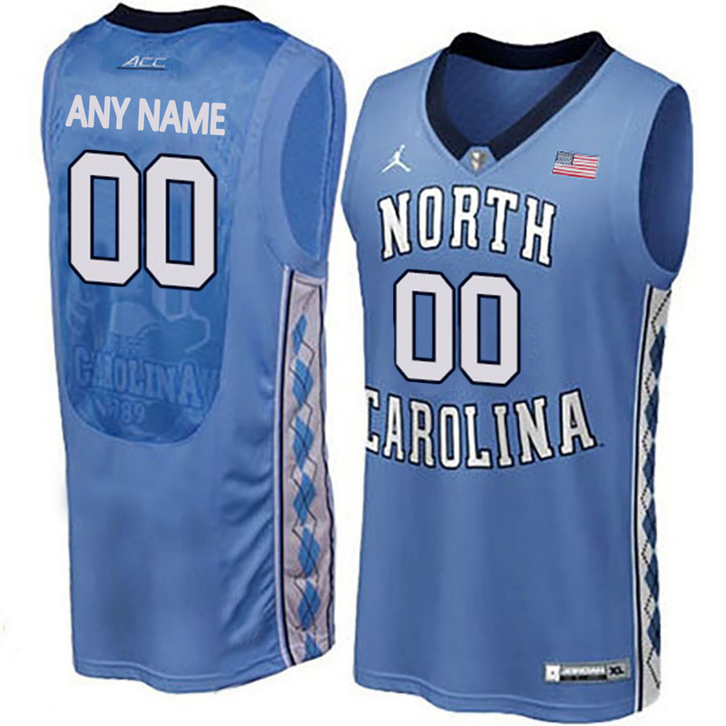 North Carolina Tar Heels Blue Men's Customized College Basketball Jersey