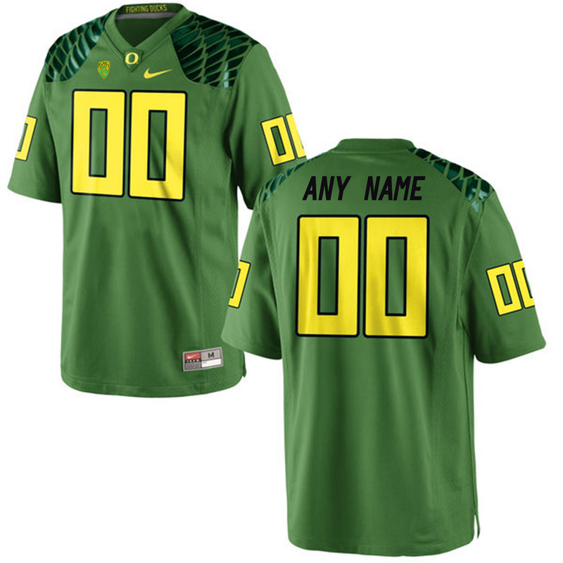 Oregon Ducks With Yellow Number Green Men's Customized College Jersey