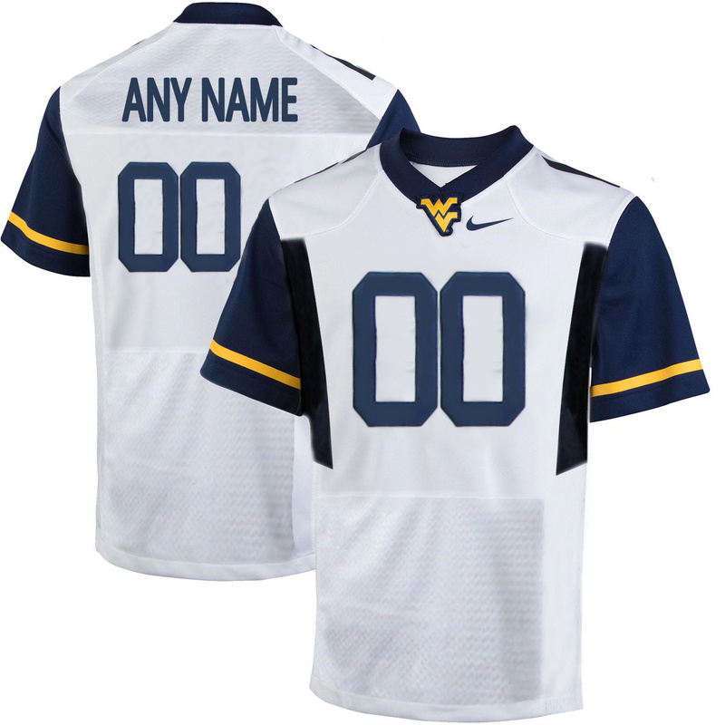 West Virginia Mountaineers White Men's Customized College Jersey