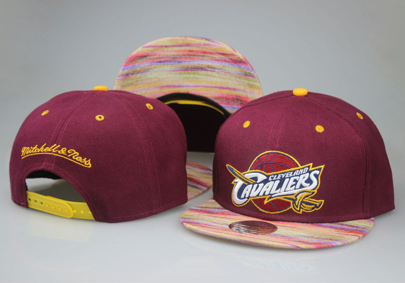 Cavaliers Team Logo Burgundy Mitchell & Ness Adjustable Hat LT2