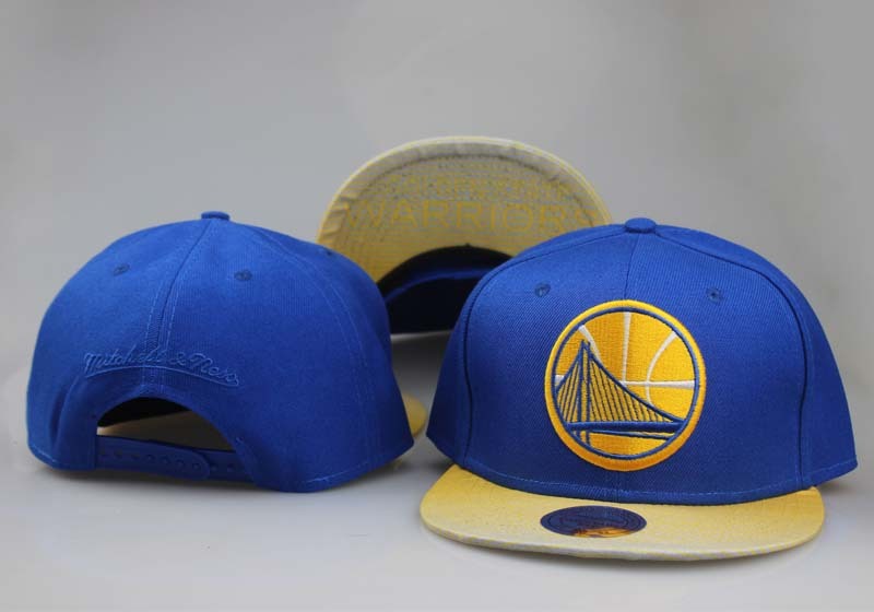 Warriors Team Logo Blue Mitchell & Ness Adjustable Hat LT