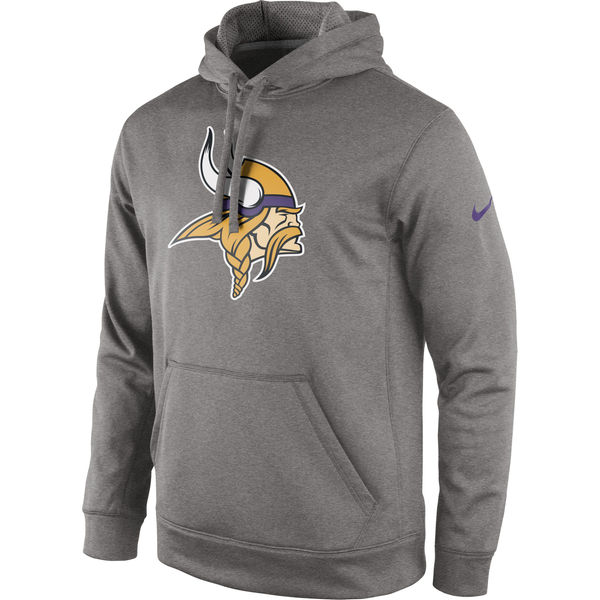 Men's Minnesota Vikings Nike Gray Circuit Logo Essential Performance Pullover Hoodie