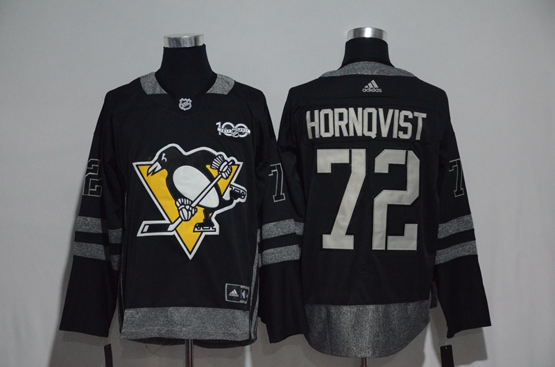 Penguins 72 Patric Hornqvist Black 1917-2017 100th Anniversary Adidas Jersey