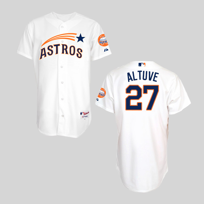 Astros 27 Jose Altuve White Throwback Jersey