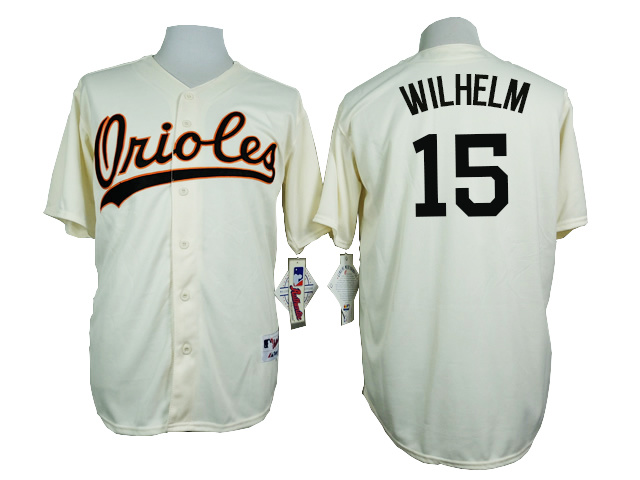 Orioles 15 Hoyt Wilhelm Cream 1954 Turn Back The Clock Throwback Jersey