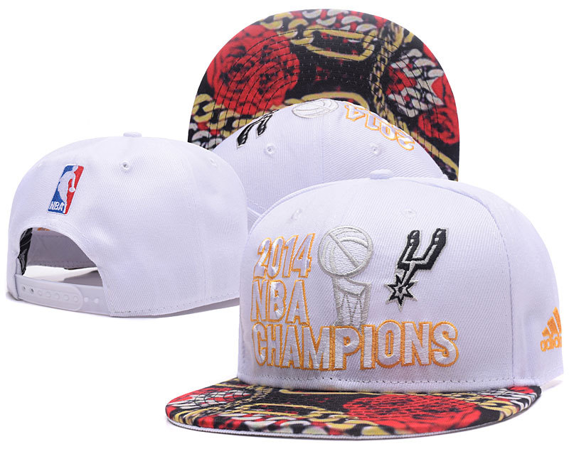 San Antonio Spurs White 2014 NBA Champions Adjustable Hat GS