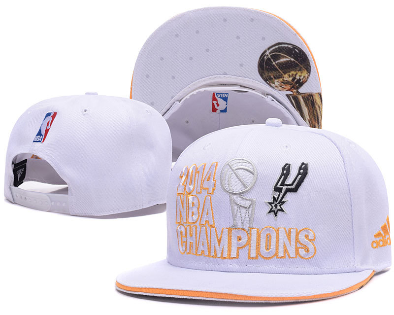 San Antonio Spurs White 2014 NBA Champions Adjustable Hat GS2