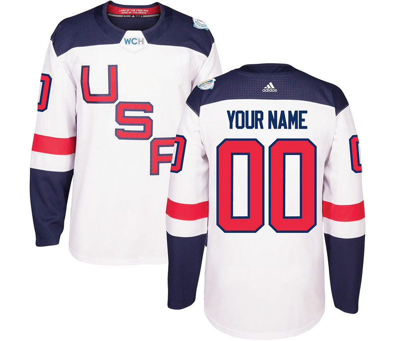 USA Customized White Men's 2016 World Cup Of Hockey Premier Player Jersey