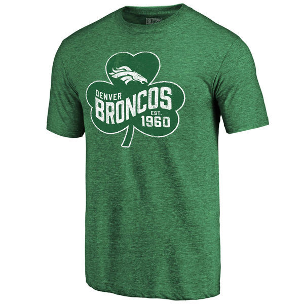 Denver Broncos St. Patrick's Day Green Men's Short Sleeve T-Shirt