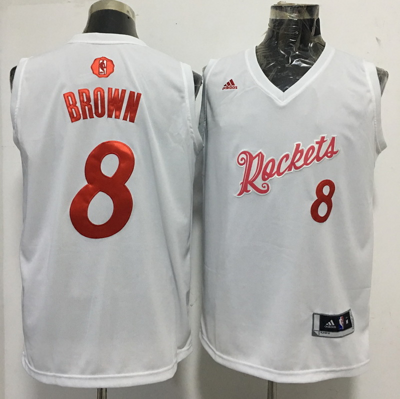 Rockets 8 Bobby Brown White 2016 Christmas Day Swingman Jersey